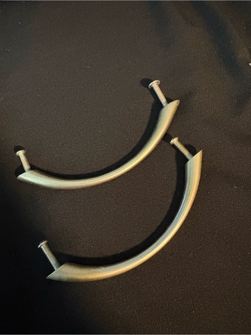 Curved Drawer Pulls - Brushed Antique Brass Tone (Set of 2)